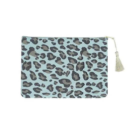 Trendige Kosmetiktasche Leo Look blau