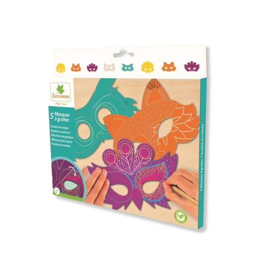 Kinder Kreativset 'Scratch Art Tiermasken'