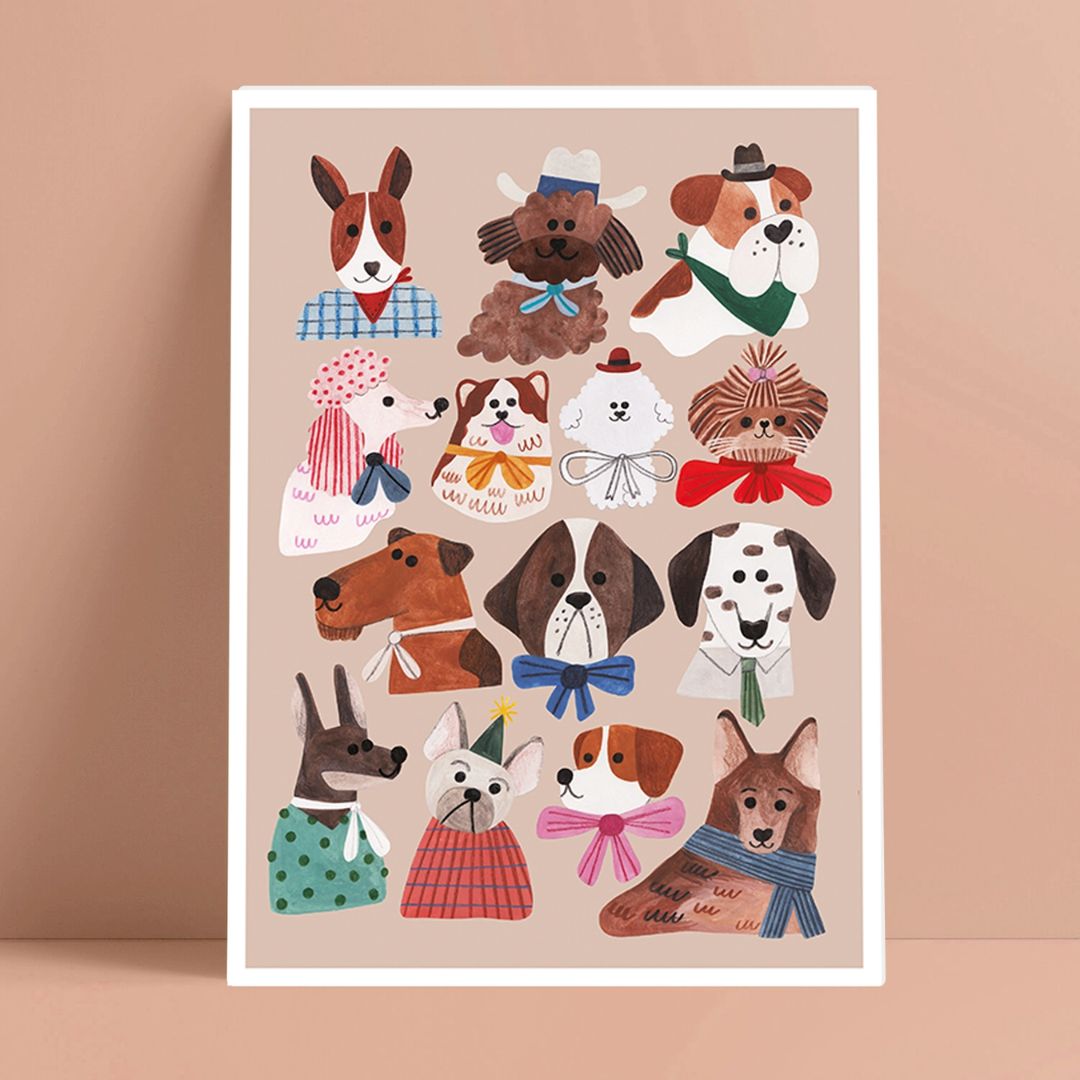 Kunstdruck A4 'DOGGIES'