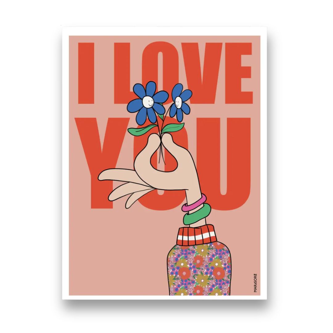 Kunstdruck 'I Love You' A3