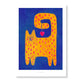 Kunstdruck A4 'Gelbe Katze mit Herz'