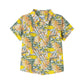 Kurzarm Shirt Baumwoll-Hemd mit Palmenprint