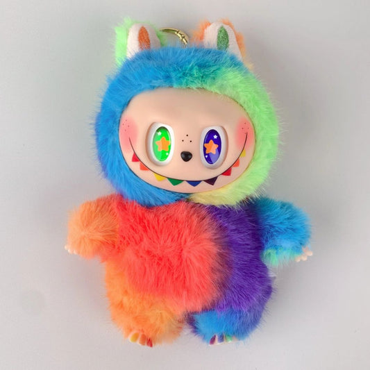Labubu inspirierte handgemachte Puppe 'Rainbow'