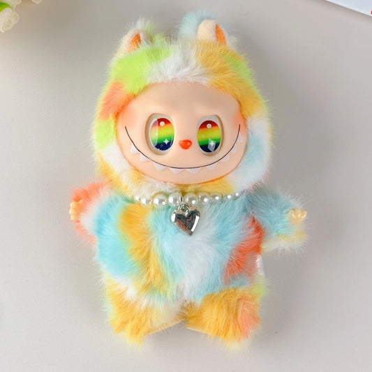 Labubu inspirierte handgemachte Puppe 'Colorful'