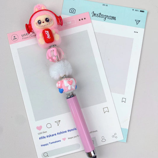 Labubu 2-in-1 Stylus & Kugelschreiber 'Coke' rosa