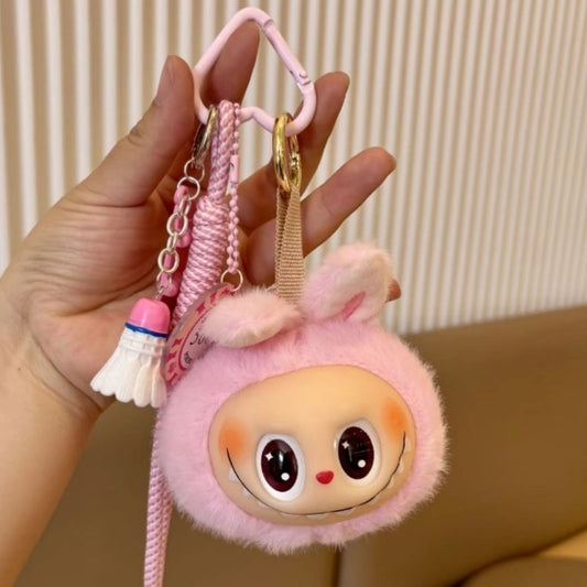 Labubu inspirierter Schlüssel- und Taschenanhänger rosa