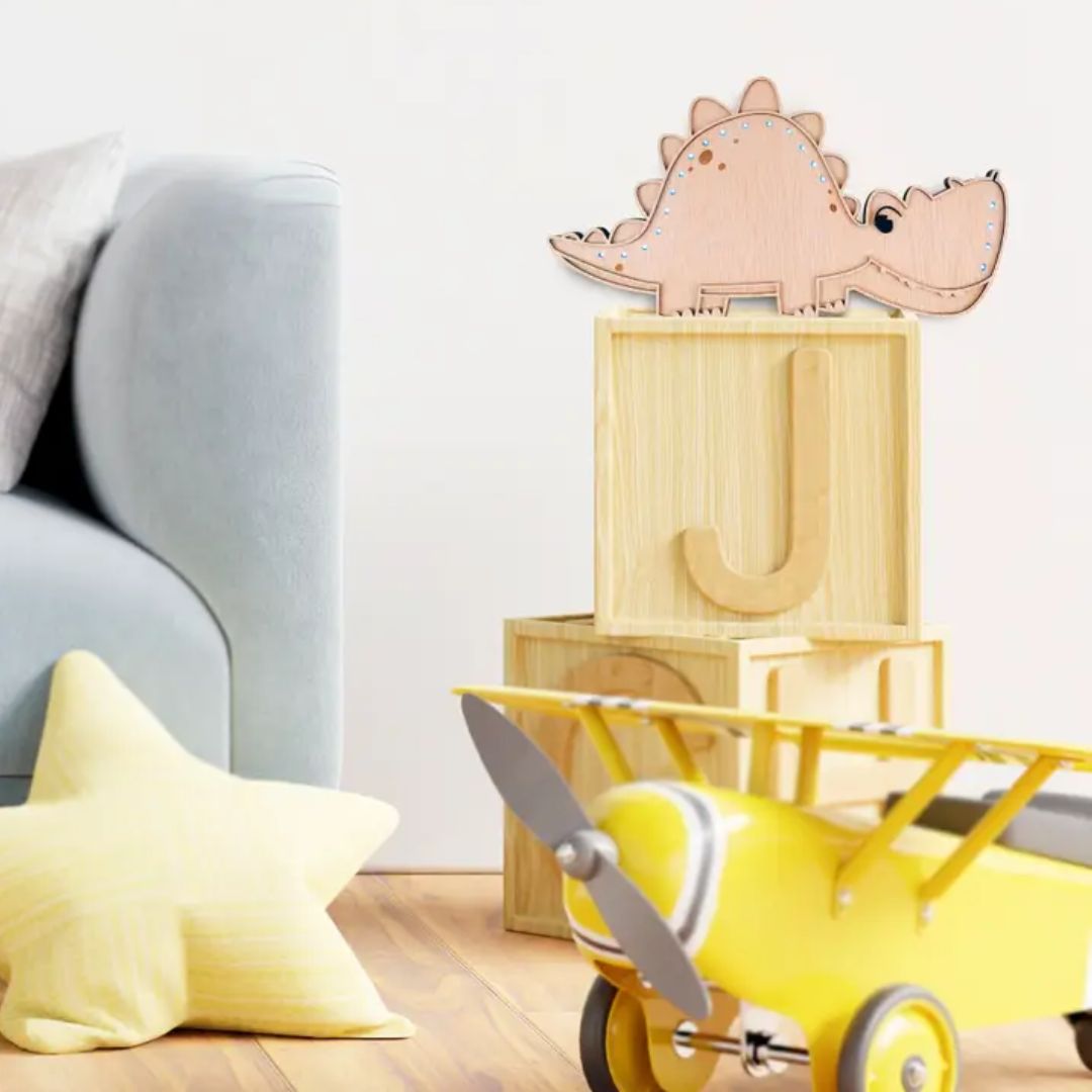 Holz Kinderlampe zum Aufhängen Dino