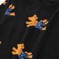 Süßes Langarmshirt mit Hundemuster schwarz