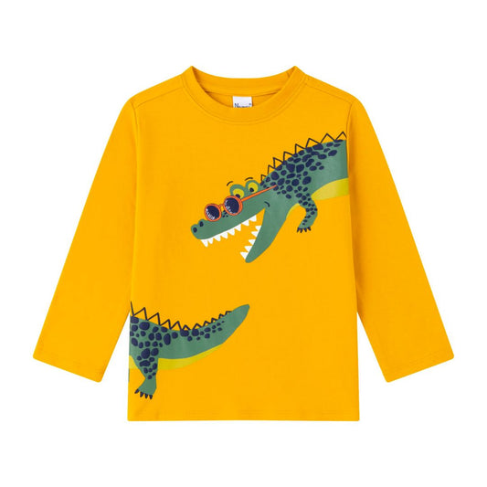 Longsleeve für Jungen "Krokodil" gelb