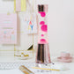 Lavalampe Elastic Pink mit roségoldenem Sockel