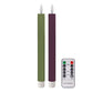 LED Stabkerzen-Set 'Ruka' weinrot/grün