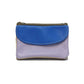Damen Brieftasche Klein aus upcycled Leder blau/flieder