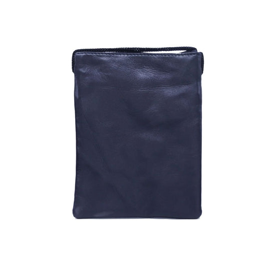 Lederhalsbeutel aus Lammleder marineblau