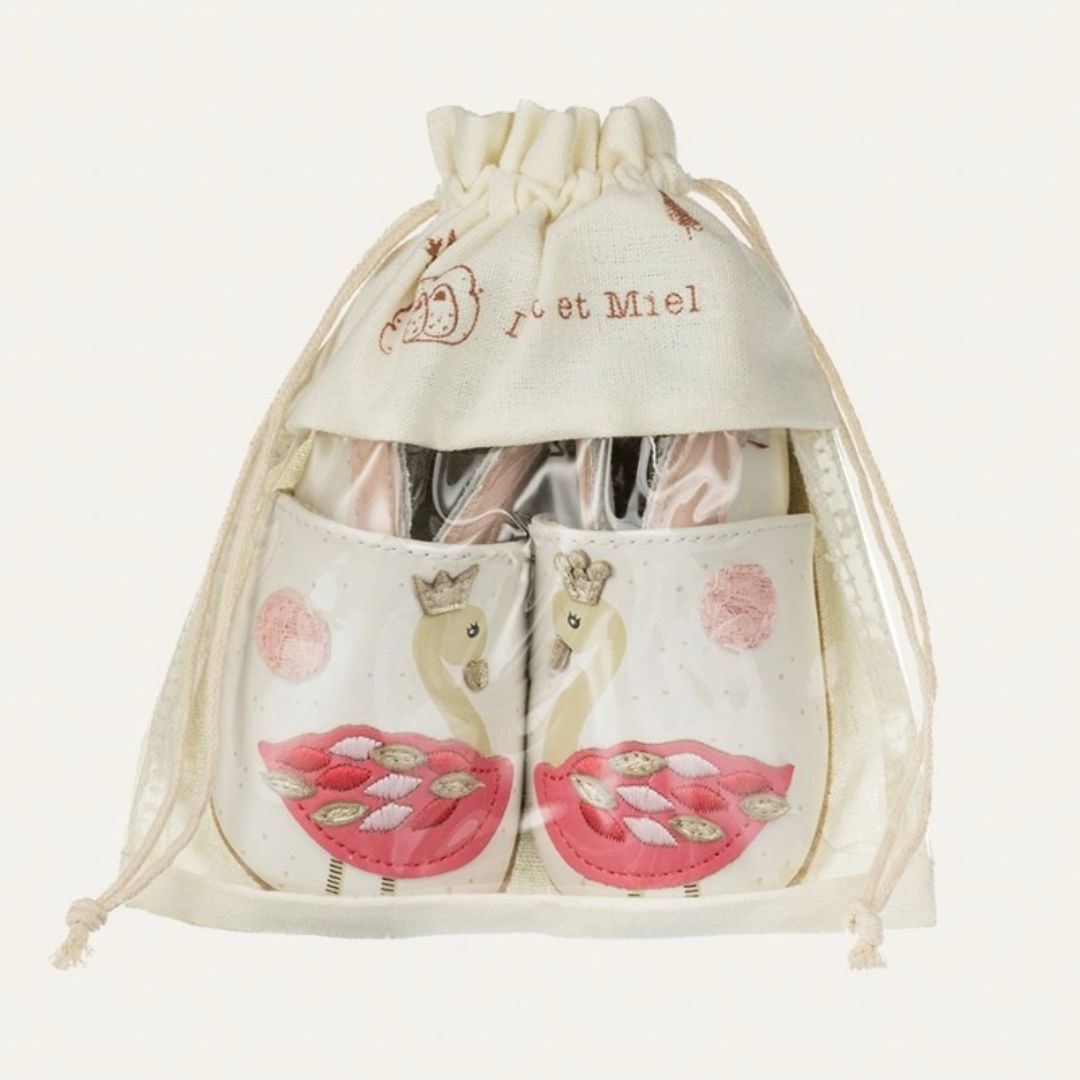 Kinder Hausschuhe aus Leder mit Flamingomotiv