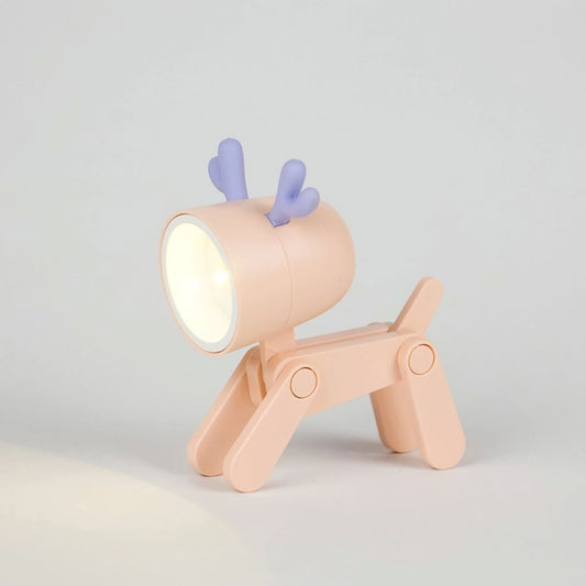 Bewegliche LED Lampe Hund  rose