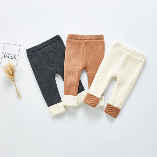 Baby Leggings aus Bio-Baumwolle mit Kontrastbündchen