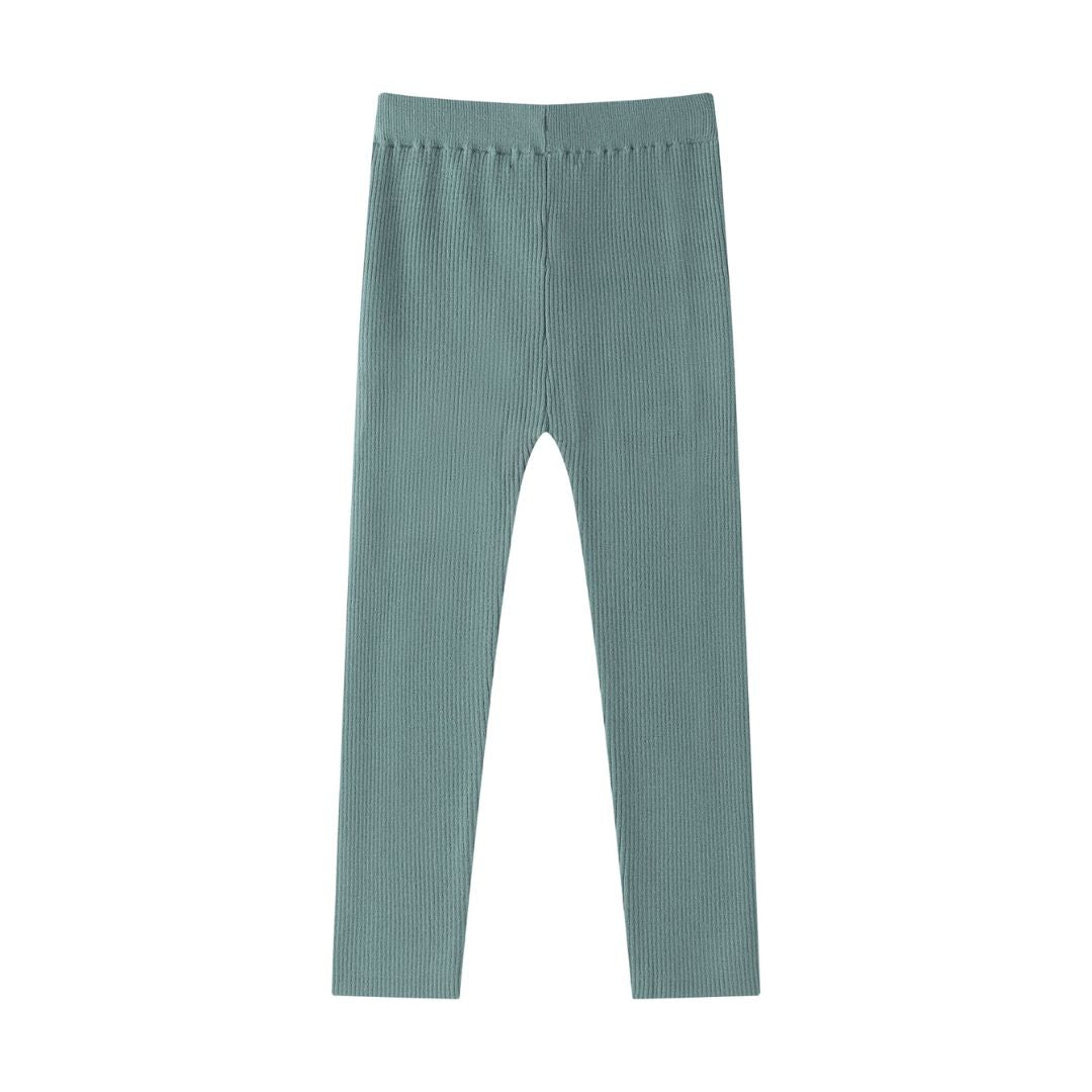 Leggings Rippstrick grün