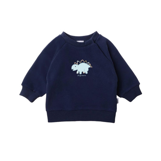 Sweatshirt in blau mit Print "Stegosaurus"