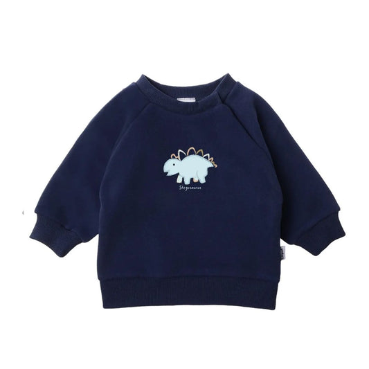 Sweatshirt in blau mit Print "Stegosaurus"