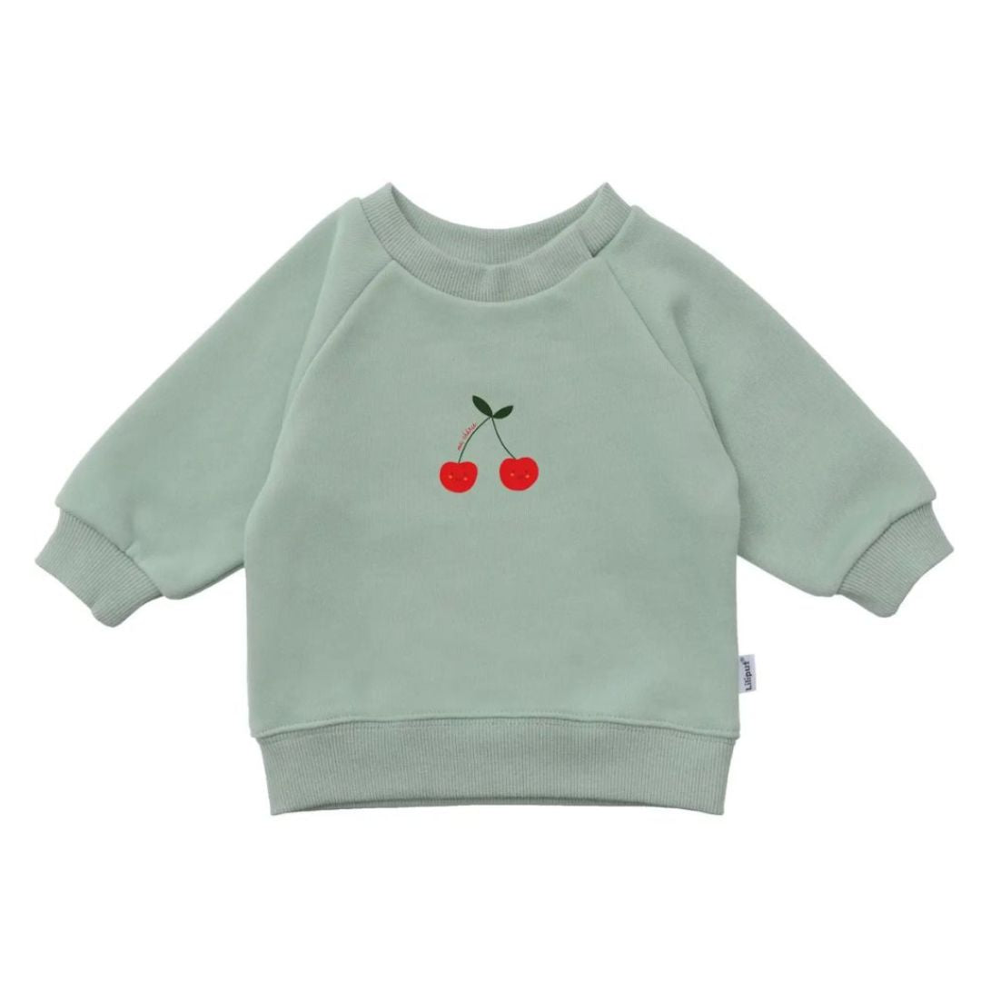 Kinder Sweatshirt mit Print 'Cherry' grün