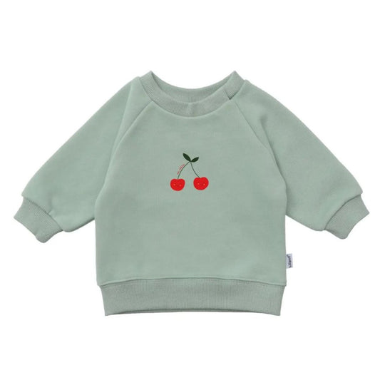 Kinder Sweatshirt mit Print 'Cherry' grün