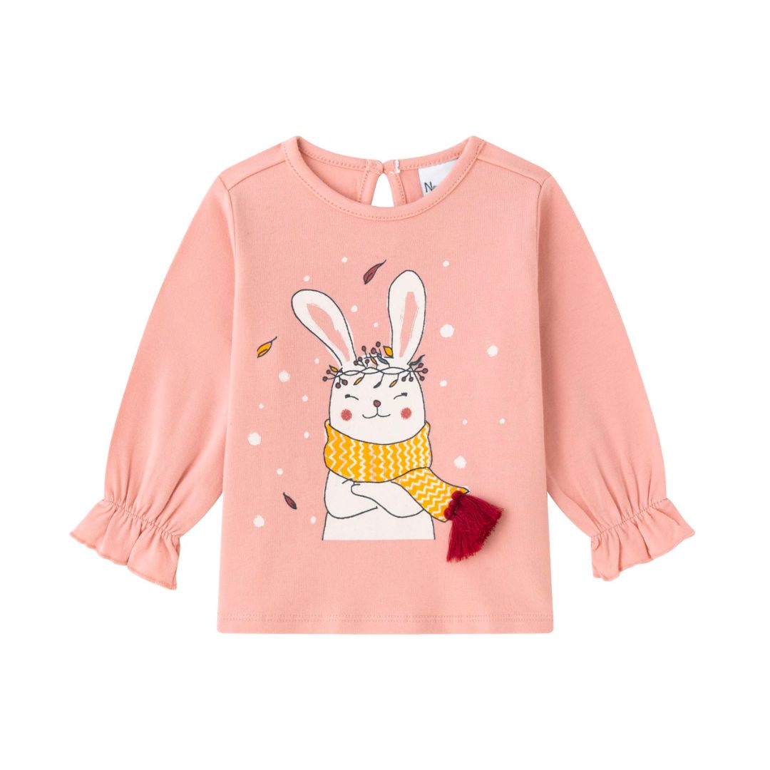 Longsleeve für Mädchen rosa mit süßem Print