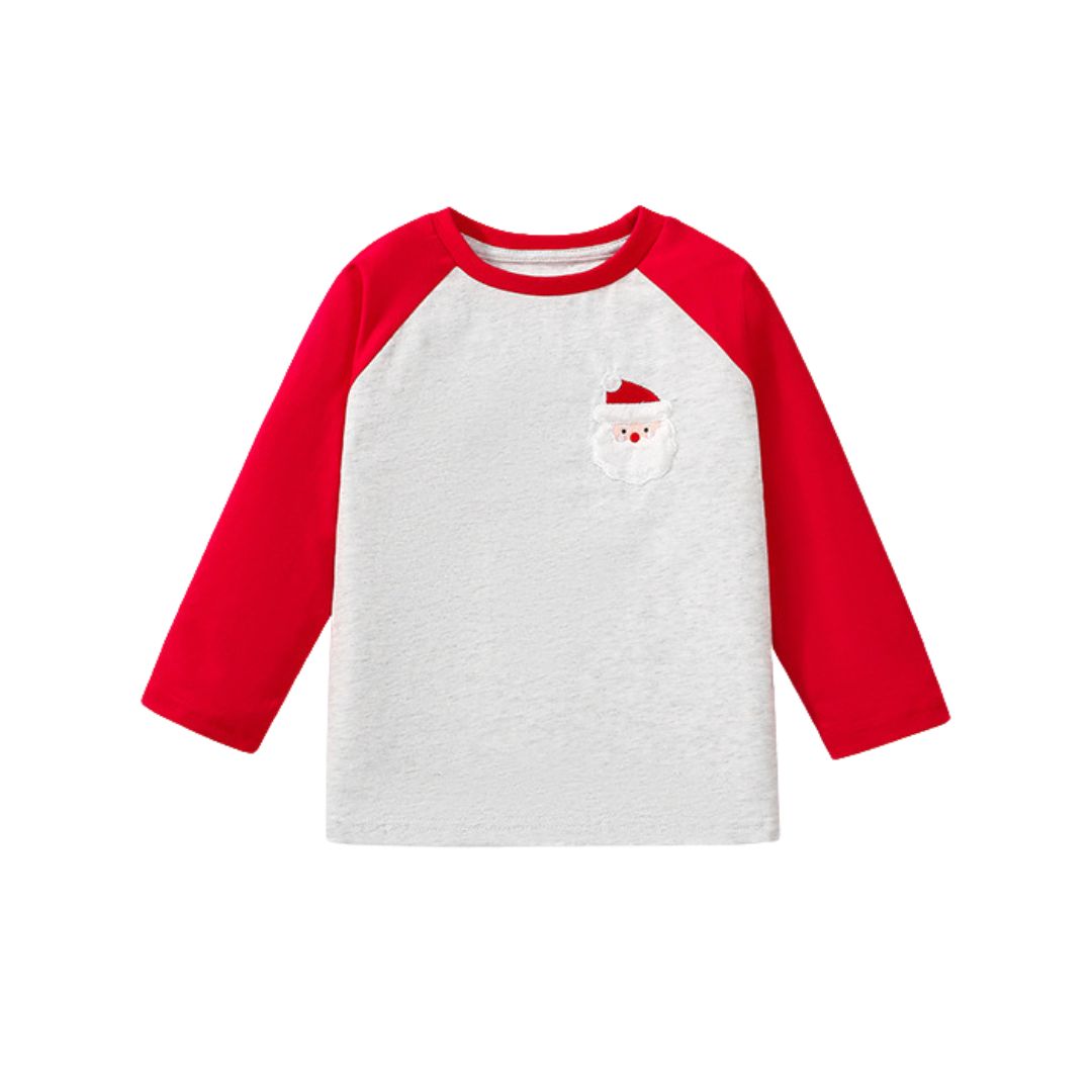 Weihnachts-Longsleeve Raglan Shirt 'Santa'