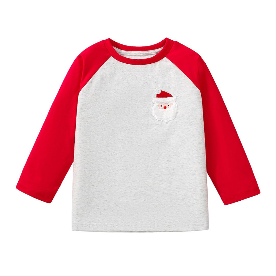 Weihnachts-Longsleeve Raglan Shirt 'Santa'