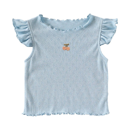 Sommer T-Shirt 'Cherry Love' blau