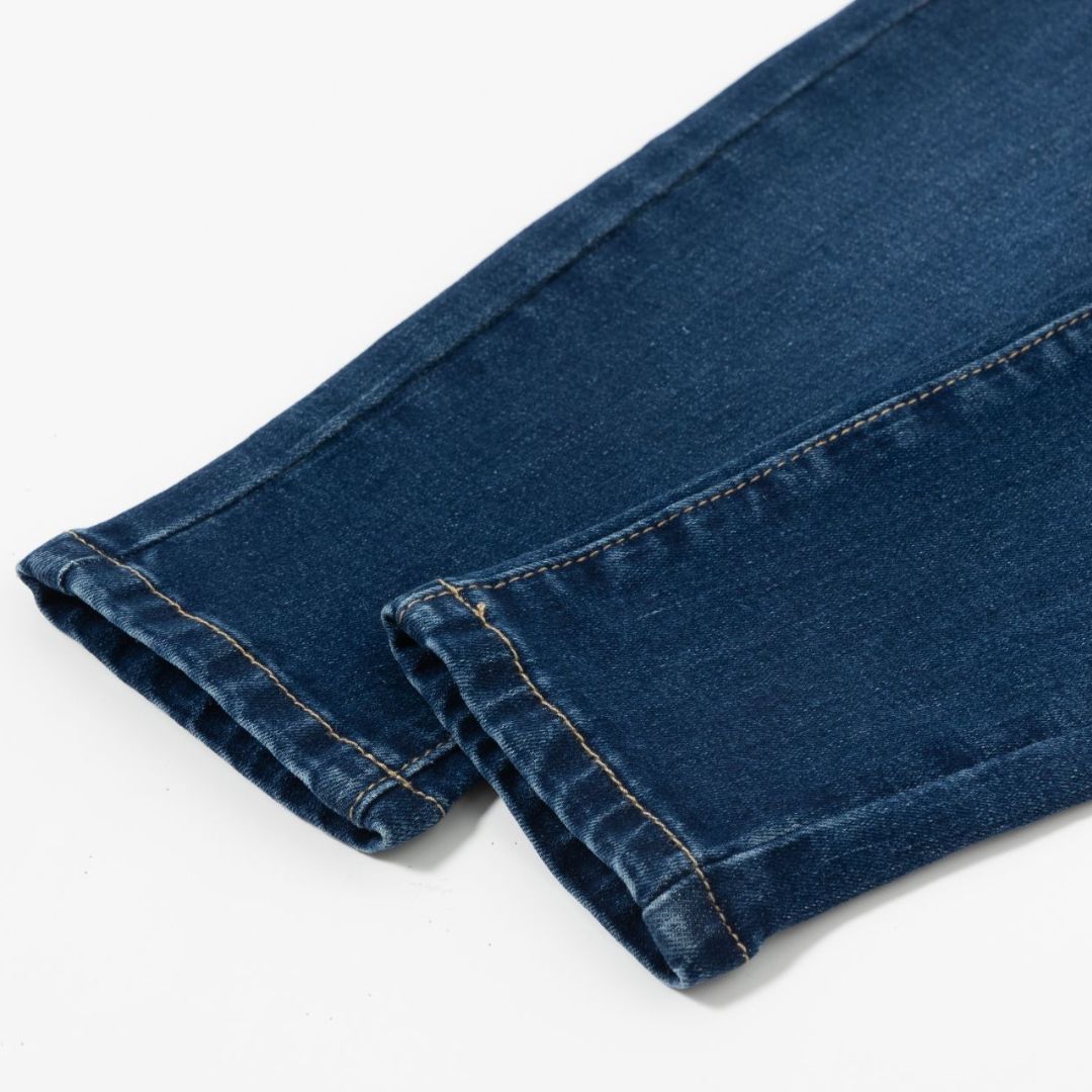 Lange Five-Pocket-Jeans blau mit Gummiband