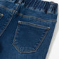 Lange Five-Pocket-Jeans blau mit Gummiband