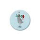 Mini Magnet 'Taube mit Rose'