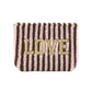 Make-up-Tasche aus Plüsch gestreift 'LOVE'