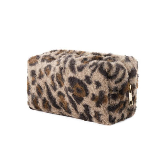 Makeup Tasche 'Fake Fur Soft Leopard' khaki