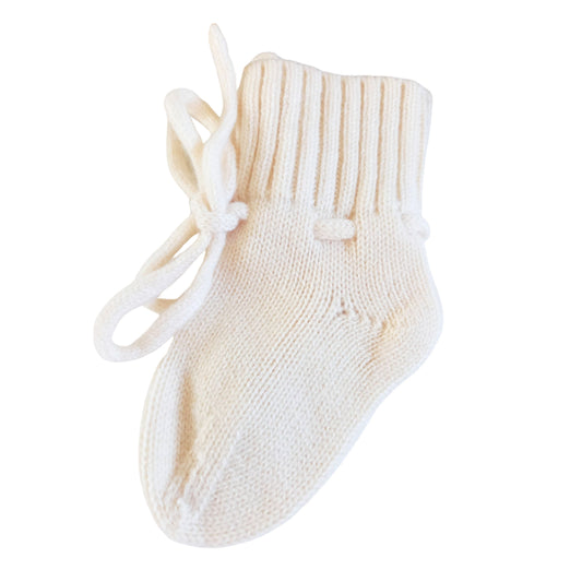 Merino-Babyschuhe Socken creme 0-12m
