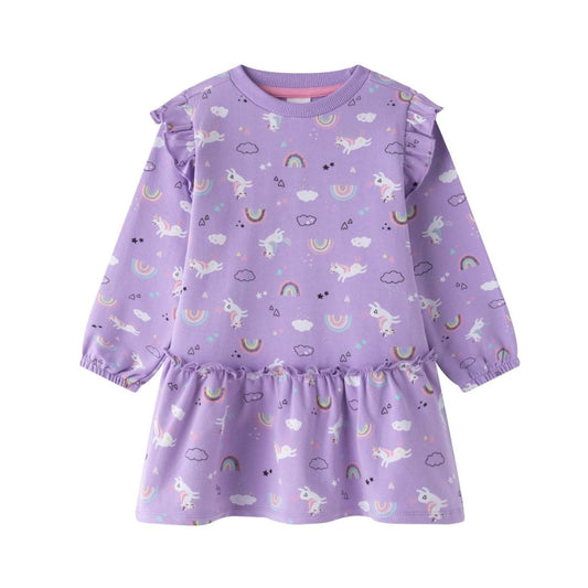 Sweatshirtkleid mit Allovermuster flieder