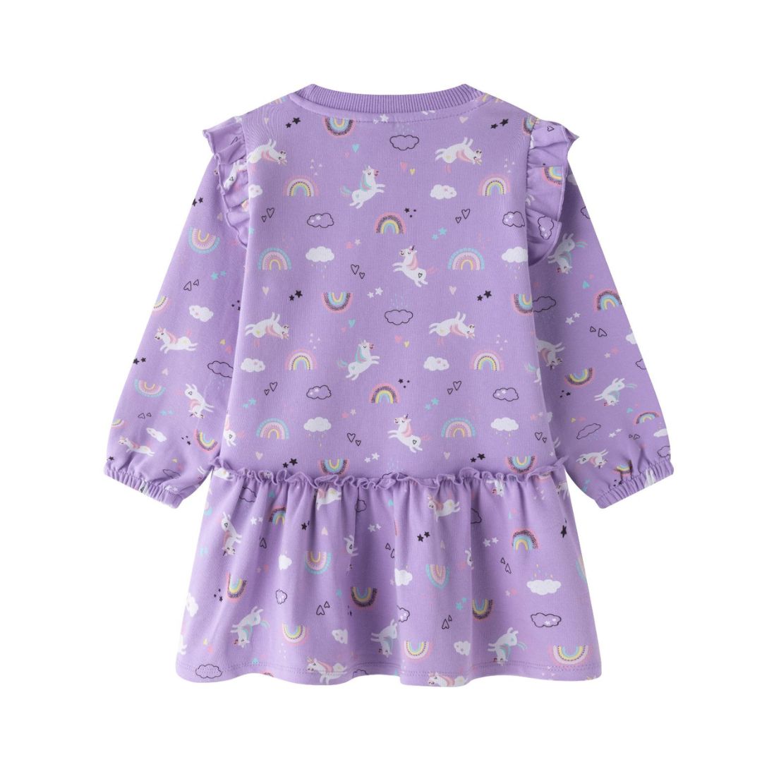 Sweatshirtkleid mit Allovermuster flieder