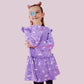Sweatshirtkleid mit Allovermuster flieder