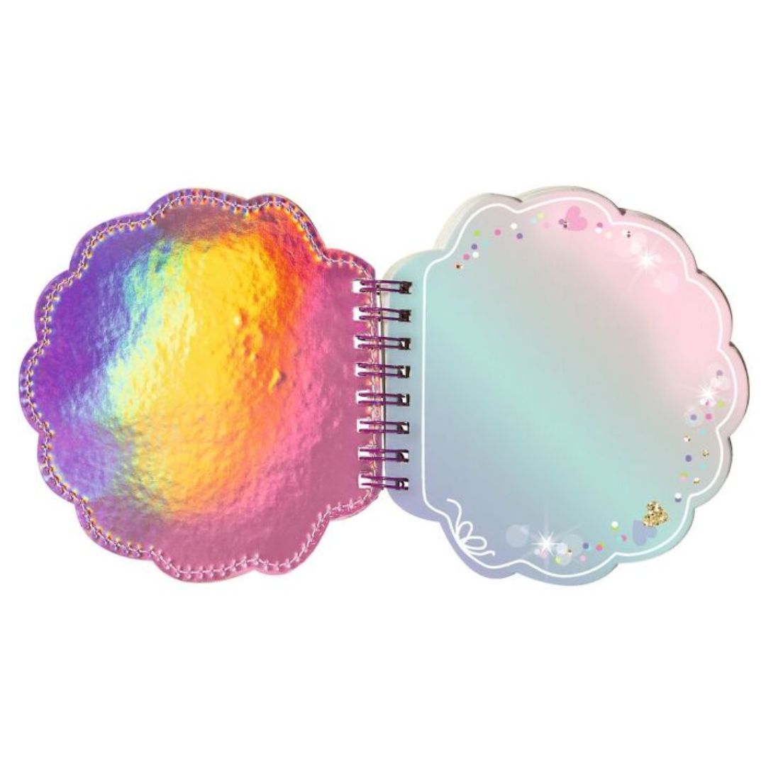 Schimmerndes Mini-Notizbuch silber und metallic rosa