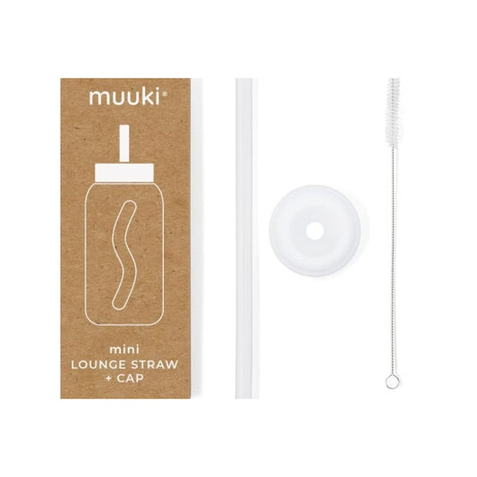 Mini Trinkhalm + Cap für Trinkflasche 500 ml weiss