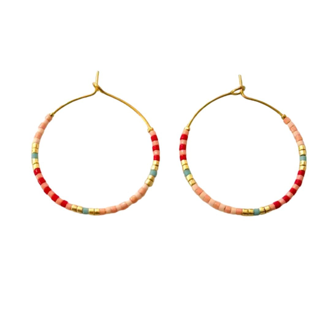 Damen Creolen mit Miyuki-Perlen 'Hilo Fineline'