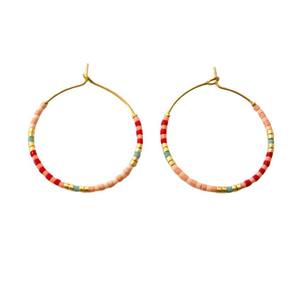 Damen Creolen mit Miyuki-Perlen 'Hilo Fineline'