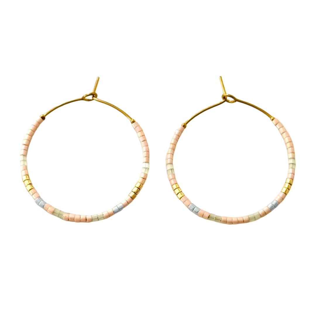 Damen Creolen mit Miyuki-Perlen 'Hilo Fineline'