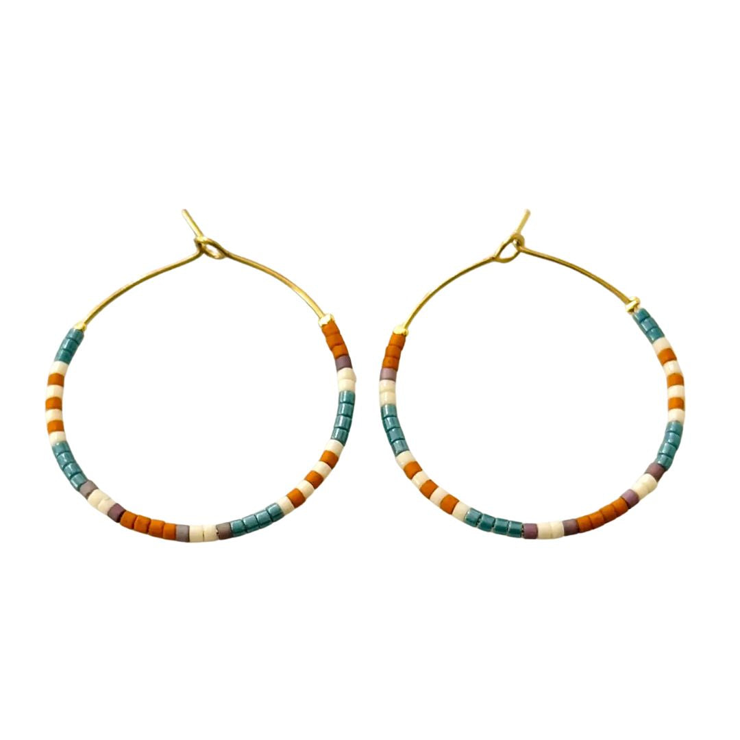 Damen Creolen mit Miyuki-Perlen 'Hilo Fineline'