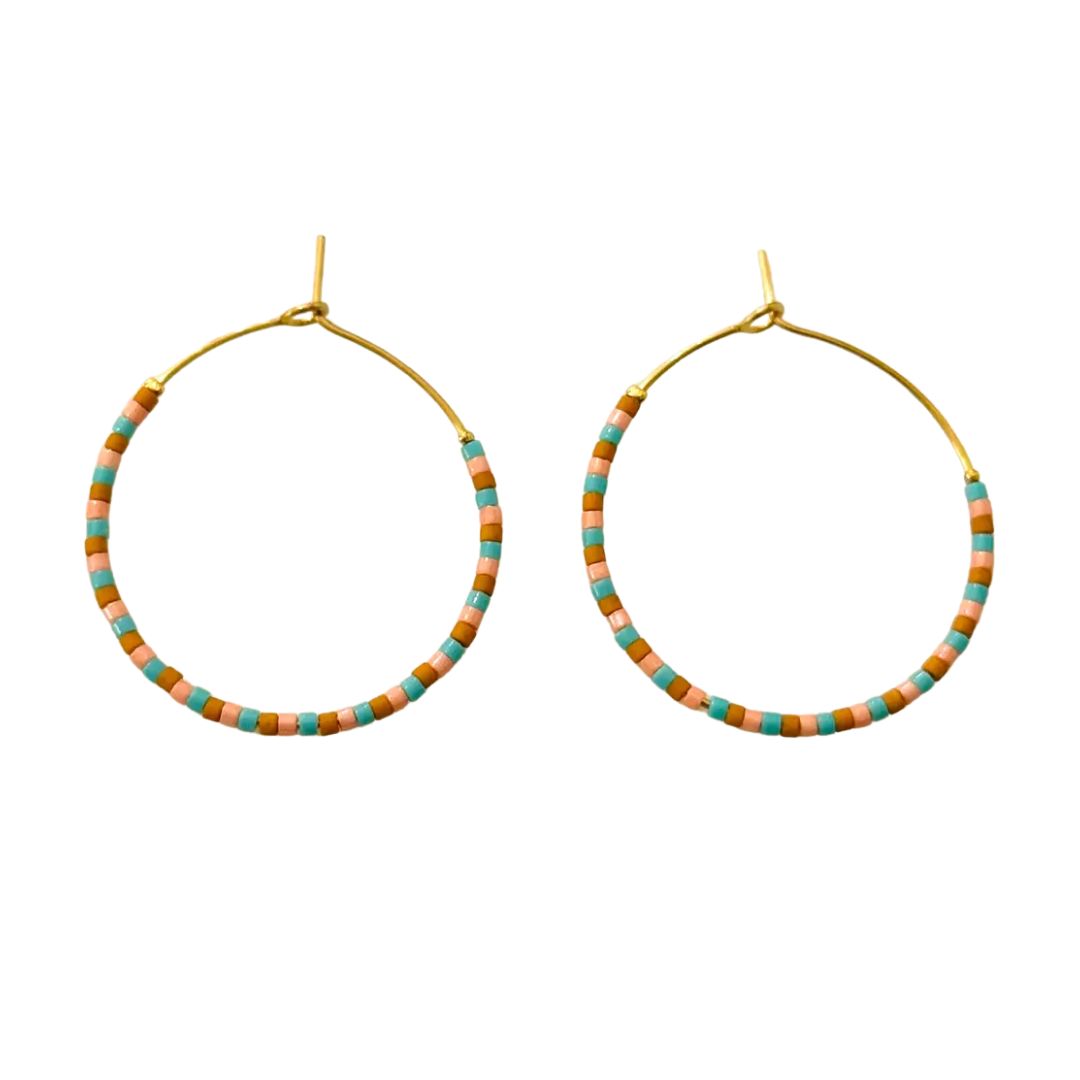 Damen Creolen mit Miyuki-Perlen 'Hilo Fineline'