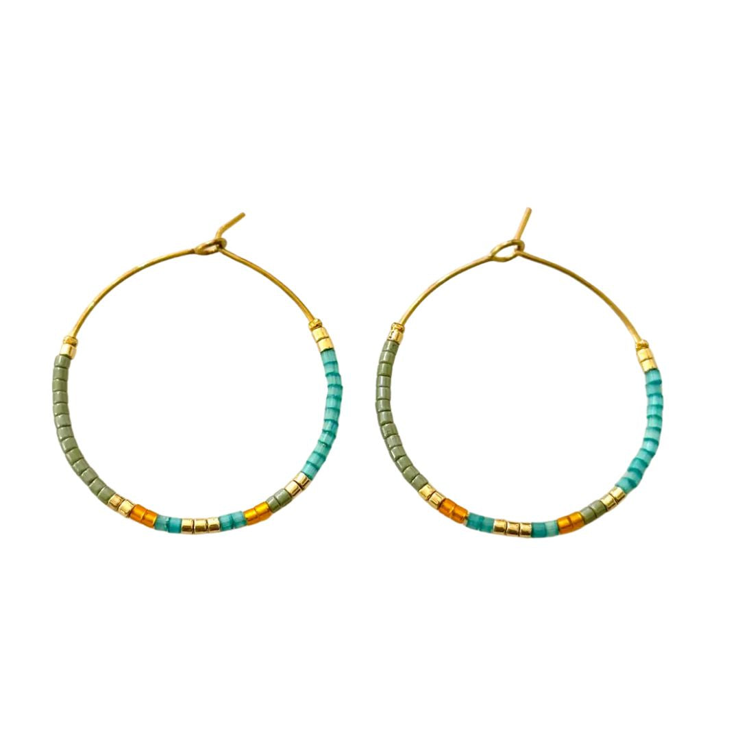 Damen Creolen mit Miyuki-Perlen 'Hilo Fineline'