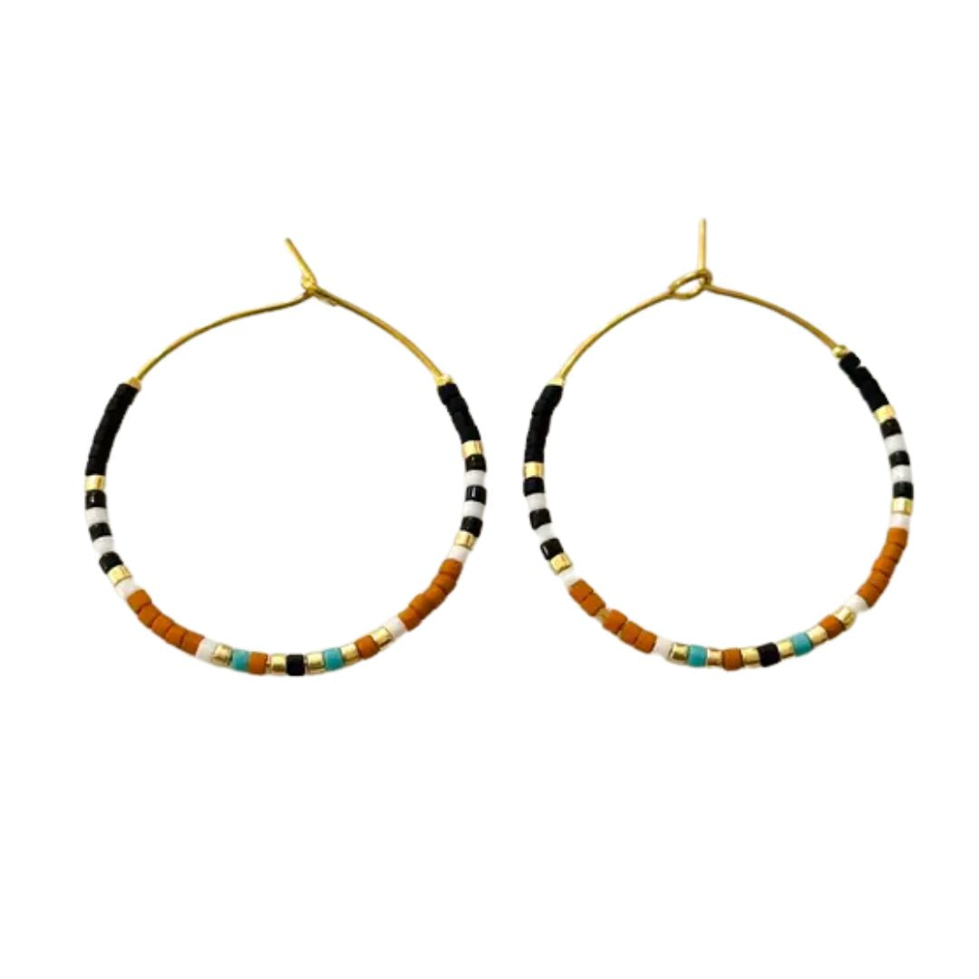 Damen Creolen mit Miyuki-Perlen 'Hilo Fineline'