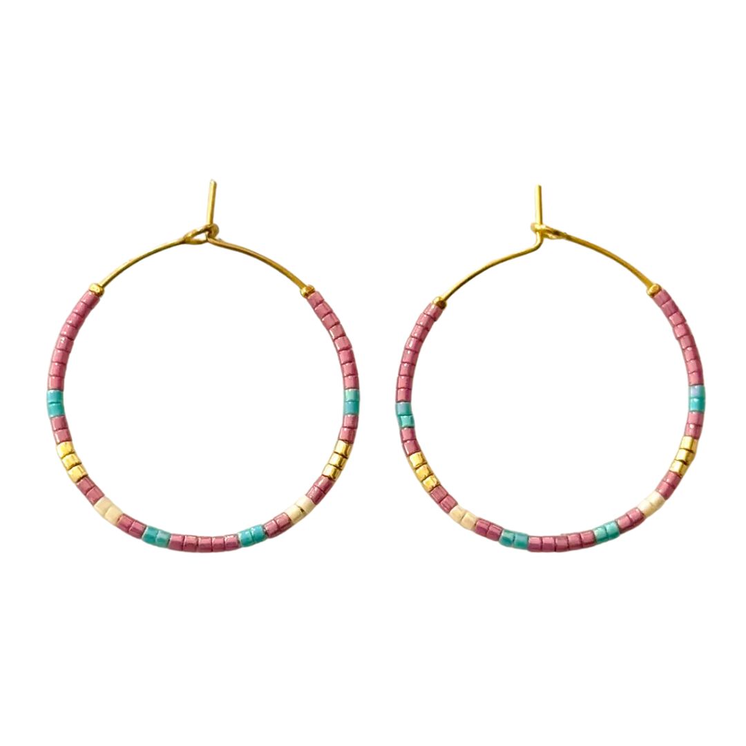 Damen Creolen mit Miyuki-Perlen 'Hilo Fineline'