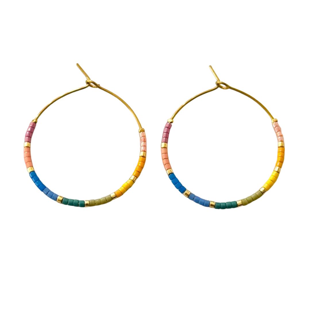Damen Creolen mit Miyuki-Perlen 'Hilo Fineline'