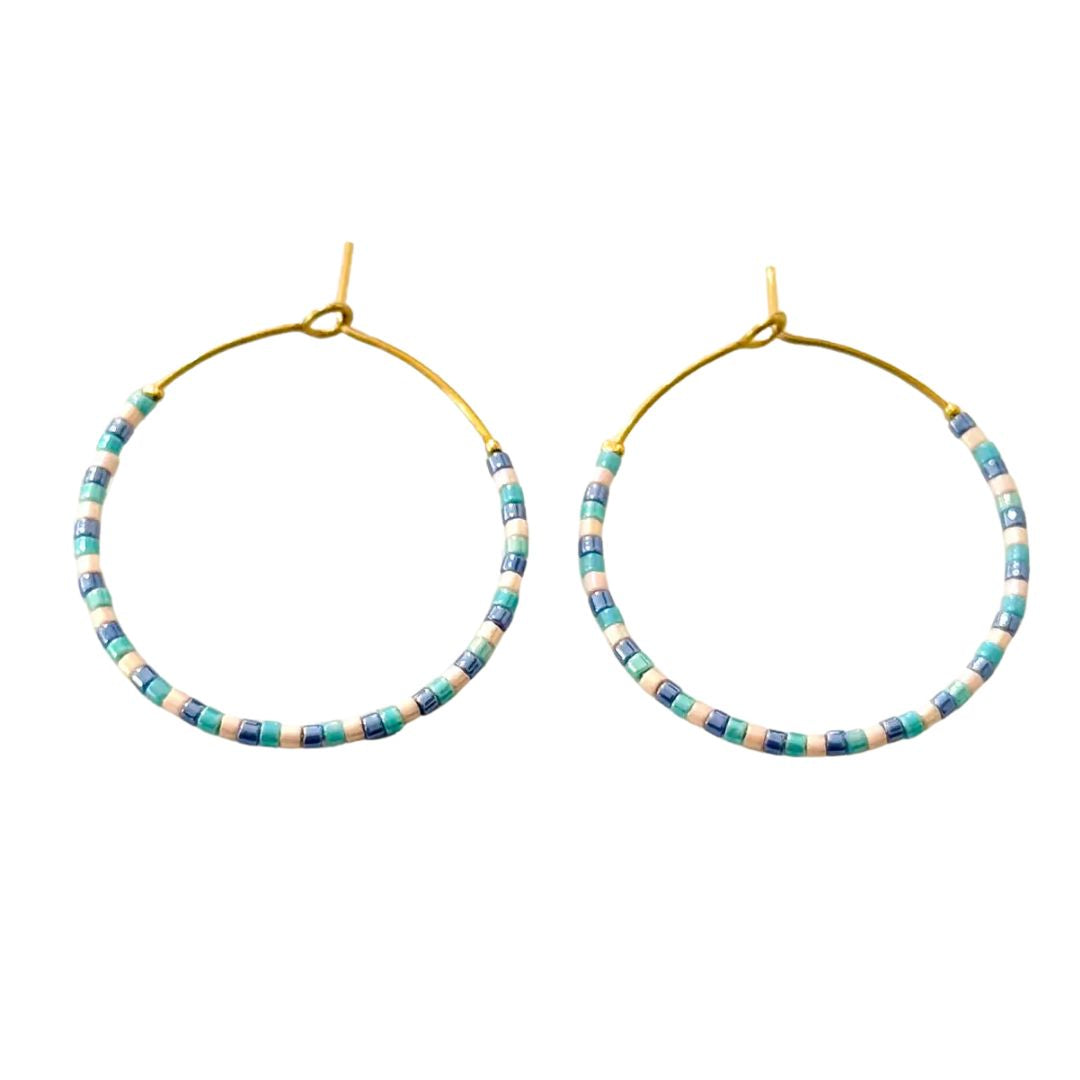Damen Creolen mit Miyuki-Perlen 'Hilo Fineline'